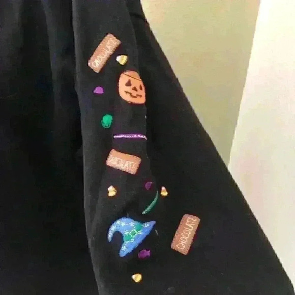 Allyson Whitmore Black Cotton Halloween Crop Top Women 1X - Picture 3 of 5